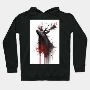 Ink Painting of An Elk Hoodie